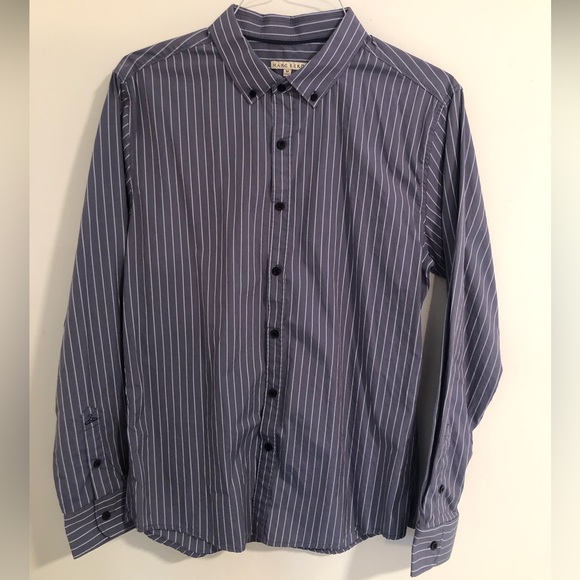 Marc Ecko Pinstripe Charcoal Button Down Shirt - size Medium - Picture 1 of 1